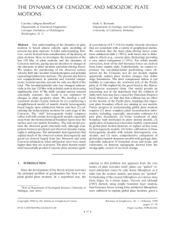 THE DYNAMICS OF CENOZOIC AND MESOZOIC PLATE MOTIONS