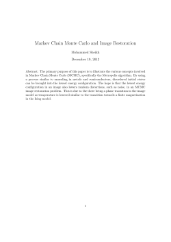 Markov Chain Monte Carlo and Image Restoration