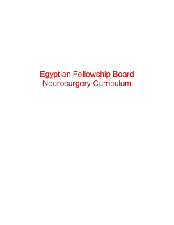 Egyptian Fellowship Board Neurosurgery Curriculum