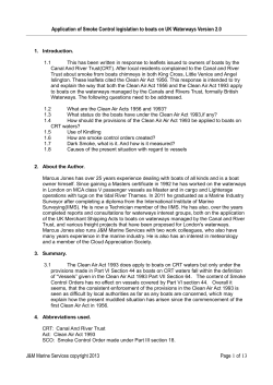 Application of Smoke Control legislation to boats on UK Waterways