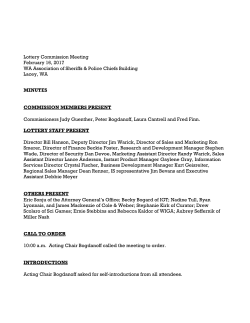Commission Meeting - Washington`s Lottery