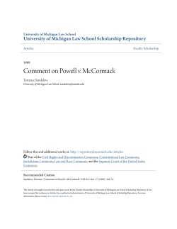 Comment on Powell v. McCormack - University of Michigan Law