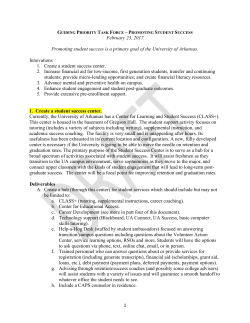 1 February 23, 2017 Promoting student success is a primary goal of