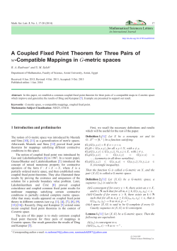 A Coupled Fixed Point Theorem for Three Pairs of w