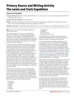 Primary Source and Writing Activity The Lewis and Clark Expedition
