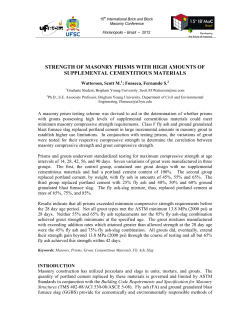 strength of masonry prisms with high amounts of