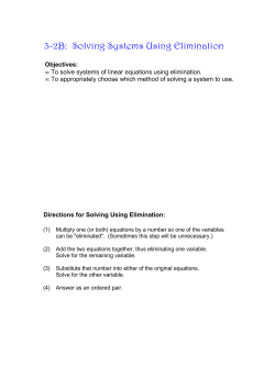3-2B: Solving Systems Using Elimination