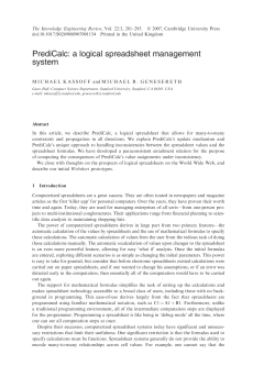 PrediCalc: a logical spreadsheet management system