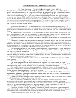 Primary Documents: American "Neutrality" readings and questions