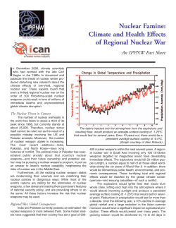Nuclear Famine: Climate and Health Effects of Regional Nuclear War