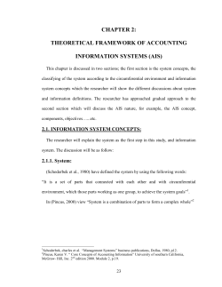 chapter 2: theoretical framework of accounting information systems