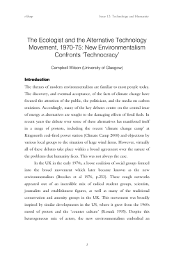 The Ecologist and the Alternative Technology Movement, 1970
