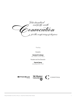 Fall 2015 Program-PM - McMaster University