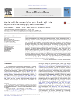 Correlating Mediterranean shallow water deposits with global