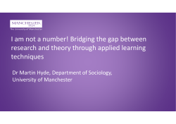 I am not a number! Bridging the gap between