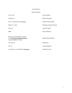 Arianne Brown Recital Program Die Forelle Franz