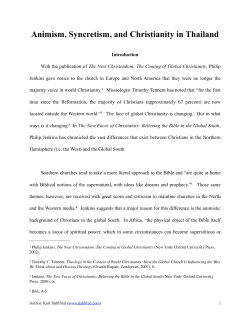 Animism, Syncretism, and Christianity in Thailand