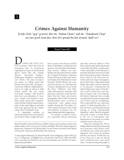 "Crimes Against Humanity," Ward Churchill