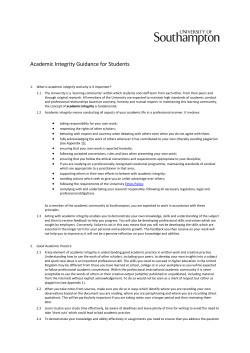 Academic Integrity Guidance for Students