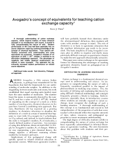 Avogadro`s Concept of Equivalents for Teaching Cation Exchange