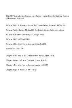 Italy in the Gold Standard Period, 1861-1914