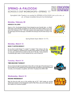 spring-a-palooza! - Springfield Little Theatre
