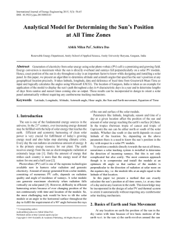 Analytical Model for Determining the Sun`s Position at All Time Zones