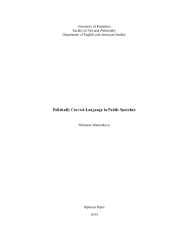 Politically Correct Language in Public Speeches