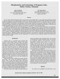 Morphometry and Limnology of Ferguson Lake, Saline County