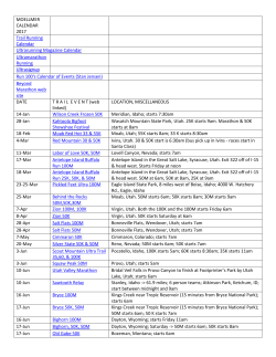 MOELLMER CALENDAR 2017 Trail Running Calendar Ultrarunning