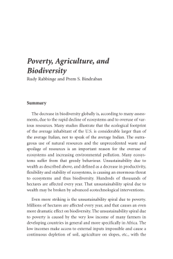 Poverty, Agriculture, and Biodiversity