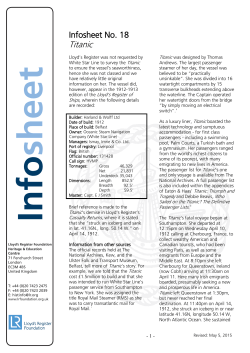 Infosheet No. 18 Titanic