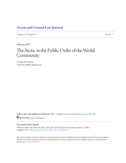 The Arctic in the Public Order of the World Community