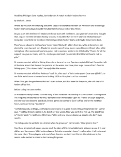 FOJ Experience #18&ndash;Ian Anderson, Michigan State Hockey