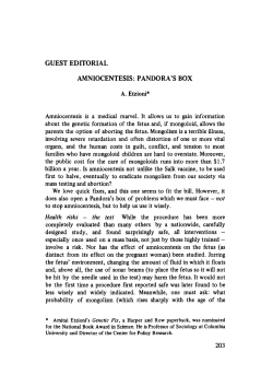 GUEST EDITORIAL AMNIOCENTESIS: PANDORA`S BOX 203