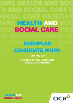 Unit HSC 025 - The role of the health and social care worker
