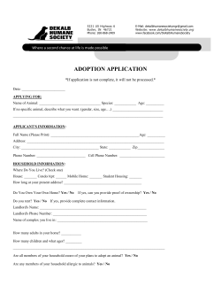 adoption application - DeKalb Humane Society
