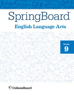 Springboard Front Matters SB front matters