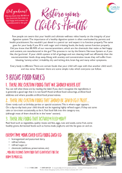 3 BASIC FOOD RULES - Carlin Chiropractic
