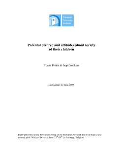 Parental divorce and attitudes about society of their children