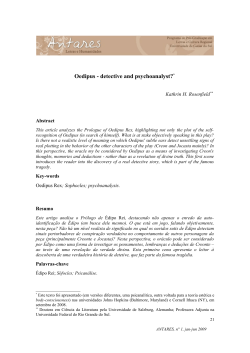 Oedipus - detective and psychoanalyst?