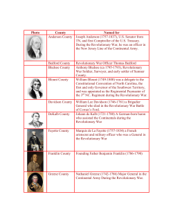 Tennessee Counties named for Patriots