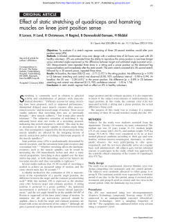 Effect of static stretching of quadriceps and hamstring muscles on