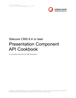 Presentation Component API Cookbook - Sitecore