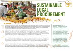 sustainable local procurement - Food and Agriculture Organization