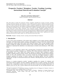 Prospective Teachers` Metaphors - International Journal of Social