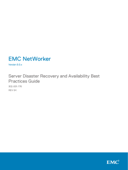 EMC NetWorker Server Disaster Recovery and Availability Best