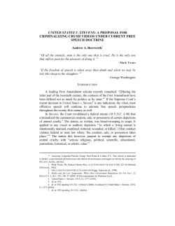 united states v. stevens: a proposal for criminalizing crush videos