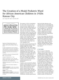 The Creation of a Model Pediatric Ward for African American