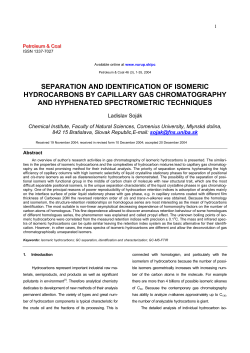 separation and identification of isomeric hydrocarbons by capillary